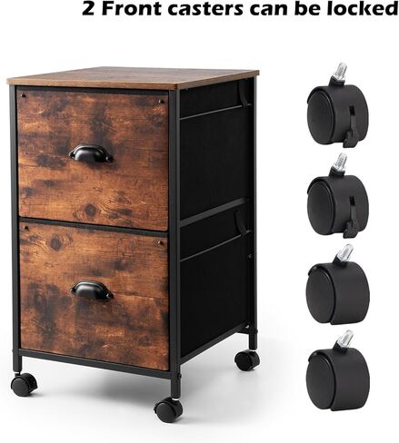 خزانة ملفات متنقلة من TOPSKY، خزانة ملفات عمودية من القماش لحجم الحروف (بني ريفي، درجان) in Kuwait