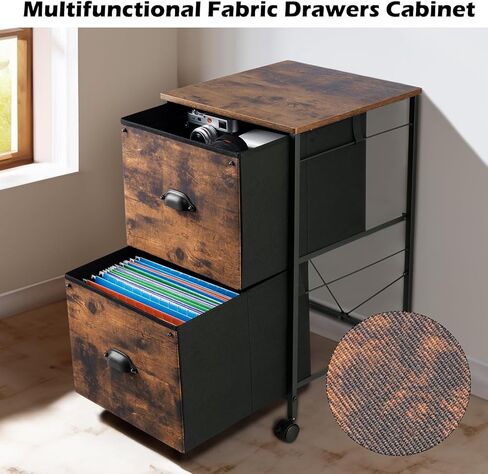 خزانة ملفات متنقلة من TOPSKY، خزانة ملفات عمودية من القماش لحجم الحروف (بني ريفي، درجان) in Kuwait