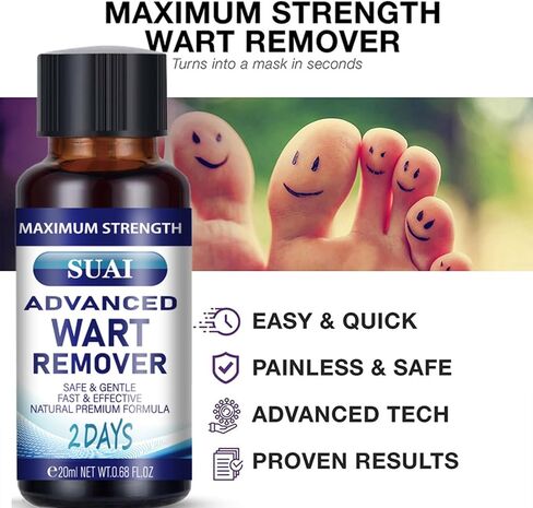 سائل مزيل الثآليل - قناع جل ذو قوة قصوى مع تركيبة حصرية لإزالة الثآليل الأخمصية والثآليل الشائعة بسرعة. آمنة وطبيعية وقوية in Kuwait