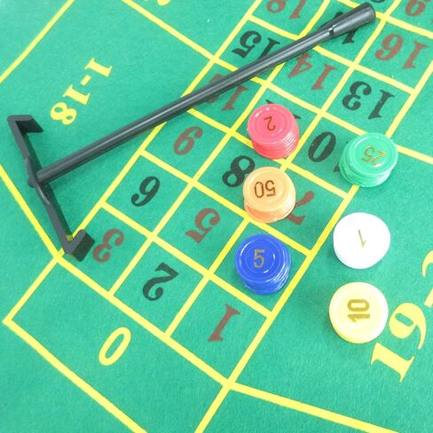 مجموعة ألعاب الروليت مقاس 10 بوصة تحتوي على عجلة روليت بلاستيكية ورقائق وأوراق لعب وتخطيط اللباد in Kuwait