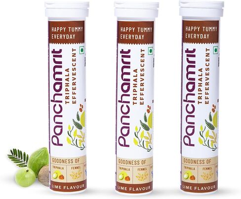 Triphala Effervescent | Relieves Constipation, Colon Cleanse, Improves Digestive Health & Manage Weight | with Ayurvedic Herbs, Triphala &Saunf along with Prebiotics|20 Tablets (Pack of 2) in Saudi Arabia