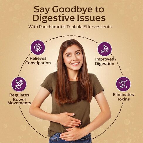Triphala Effervescent | Relieves Constipation, Colon Cleanse, Improves Digestive Health & Manage Weight | with Ayurvedic Herbs, Triphala &Saunf along with Prebiotics|20 Tablets (Pack of 2) in Saudi Arabia