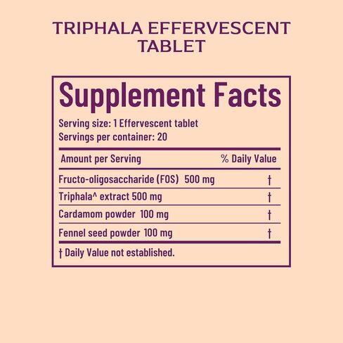 Triphala Effervescent | Relieves Constipation, Colon Cleanse, Improves Digestive Health & Manage Weight | with Ayurvedic Herbs, Triphala &Saunf along with Prebiotics|20 Tablets (Pack of 2) in Saudi Arabia
