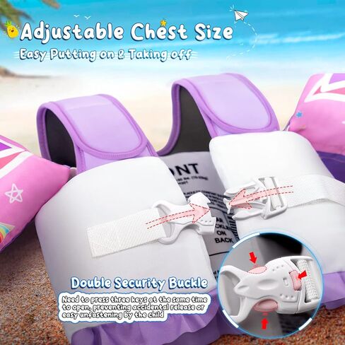 Kids Swim Vest with Cape, Abuytwo Water Wings Toddler Adjustable Shoulder Straps Children Arm Floaties for 22-30-40-50lbs Boys/Girls Swimming Jacket for Pool Learn to Swim Sea Beach Lake Training in Saudi Arabia
