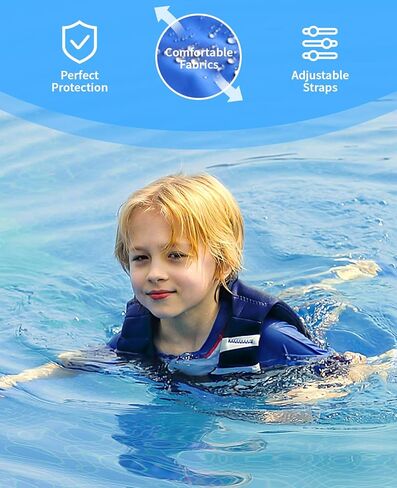 Kids Swim Vest, Toddler Float Jacket for Boys & Girls, Buoyancy Floaties with Adjustable Safety Straps, Trainer Vest for Pool & Water Sports, 22-60 lbs/2-9 Years in Kuwait
