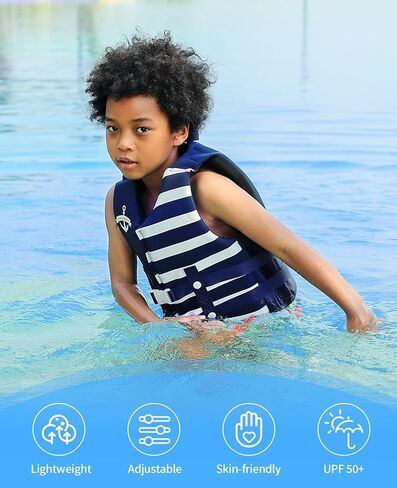 Kids Swim Vest, Toddler Float Jacket for Boys & Girls, Buoyancy Floaties with Adjustable Safety Straps, Trainer Vest for Pool & Water Sports, 22-60 lbs/2-9 Years in Kuwait