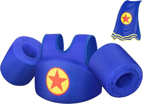 Kids Swim Vest with Cape, Abuytwo Water Wings Toddler Adjustable Shoulder Straps Children Arm Floaties for 22-30-40-50lbs Boys/Girls Swimming Jacket for Pool Learn to Swim Sea Beach Lake Training in Kuwait