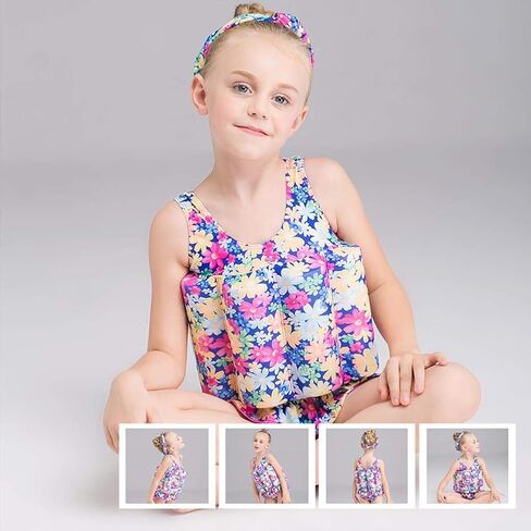 Kids Baby Floatation Swimsuit with Adjustable Buoyancy Float Suit Swim Vest One Piece Floating Swimwear for Boys Girls in Saudi Arabia