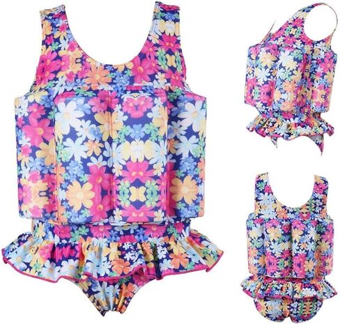 Kids Baby Floatation Swimsuit with Adjustable Buoyancy Float Suit Swim Vest One Piece Floating Swimwear for Boys Girls in Saudi Arabia