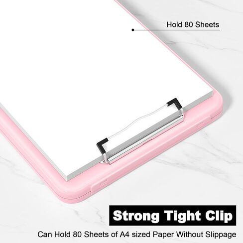 Hongri Plastic Clipboard with Storage, Open Nursing Clipboard Foldable Storage for Nurses, Lawyers, Students, Classroom, Office, Women, Man, Size 13.4" x 9.4" X 0.9", Pink in Kuwait