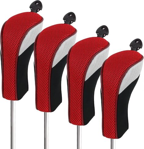 أغطية رأس نادي الجولف رقم واحد لسيارة Fairway Woods Driver Hybrids، مجموعة أغطية رأس شبكية لنادي الجولف مكونة من 4 قطع مع رقم قابل للتبديل. علامات 3 4 5 6 7 X in Kuwait