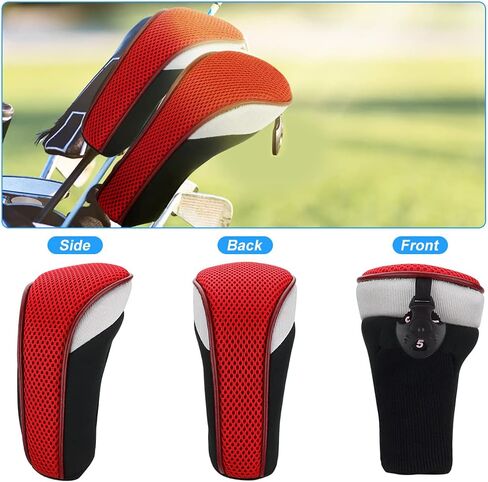 أغطية رأس نادي الجولف رقم واحد لسيارة Fairway Woods Driver Hybrids، مجموعة أغطية رأس شبكية لنادي الجولف مكونة من 4 قطع مع رقم قابل للتبديل. علامات 3 4 5 6 7 X in Kuwait