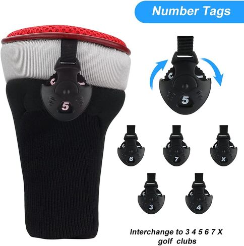 أغطية رأس نادي الجولف رقم واحد لسيارة Fairway Woods Driver Hybrids، مجموعة أغطية رأس شبكية لنادي الجولف مكونة من 4 قطع مع رقم قابل للتبديل. علامات 3 4 5 6 7 X in Kuwait