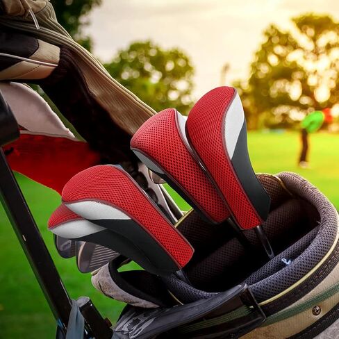 أغطية رأس نادي الجولف رقم واحد لسيارة Fairway Woods Driver Hybrids، مجموعة أغطية رأس شبكية لنادي الجولف مكونة من 4 قطع مع رقم قابل للتبديل. علامات 3 4 5 6 7 X in Kuwait