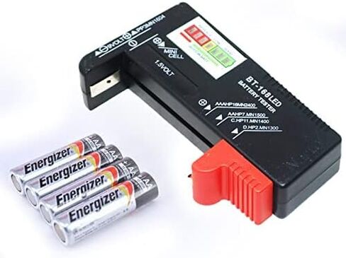 جهاز اختبار البطارية الرقمي LED من Nartel®، جهاز فحص البطارية متعدد الأحجام لبطاريات الخلايا الزرية AA AAA C D 9V 1.5V (لا يتطلب بطارية للتشغيل) in Kuwait