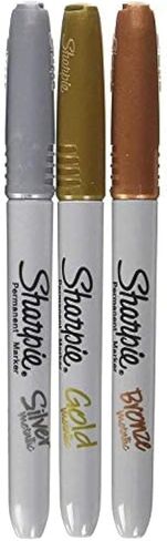 Sharpie - Fine Point Metallic Permanent Markers - Silver/Gold/Bronze (1-Pack of 3) in Saudi Arabia