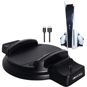 Hawksbill PS5 2 in 1 Console stand and Dual charging station, DualSense, Fast Charging for Playstation 5 Controllers