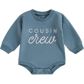 Infant Boy Girl Sweatshirt Romper Newborn Baby Coming Home Outfit Letter Embroidery Long Sleeve Bubble Bodysuit Top