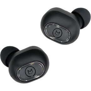 Morpheus 360 TW7500B Wireless Earbuds, CVC 8 Noise Cancelling, Bluetooth 5.0, One Touch Media Controls, 40 Hours Playtime, IPX6 Waterproof Headphones, with Recharging Earbud Case - Black