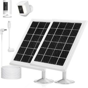Ring Camera Solar Panel Charger, Compatible with Stick Up Cam, Stick Up Cam Pro, Spotlight Cam Plus, Spotlight Cam Pro, TypeC and Ring Barrel DC Plug, 6W5V (3Pack)