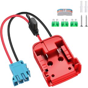 Power Wheel Adapter for Milwaukee M18 Battery Adapter with Wire Harness Connector Compatible with Peg-Perego Children's Riding Toys, 18V Power Wheel Battery Converter with Fuse & Switch 12AWG Wire