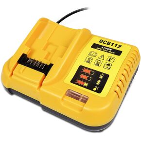 Battery Charger Replacement for Dewalt 12V 20V and 60V MAX Lithium-Ion Battery DCB112 for DCB205 DCB201 DCB200 DCB612 DCB609-2 DCB609 DCB606 DCB606-2 DCB208 DCB206 DCB206-2 DCB204