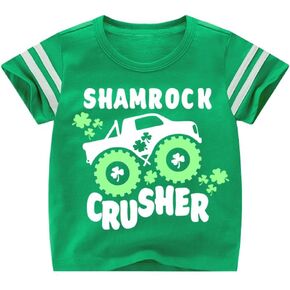 Kids St Patricks Day Shirt Boys Girls Saint Patrick's Shamrock Clover Lucky Graphic Tees Toddler Short Sleeve T-Shirt Tops