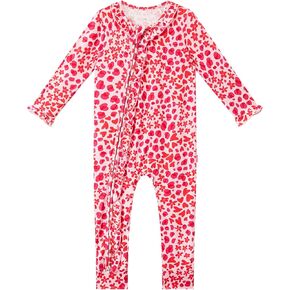 Bamboo Viscose Baby Girl Romper Long Sleeve Zipper Footless Baby Jumpsuit