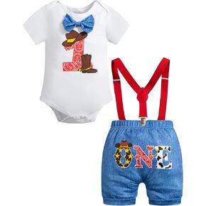 Yruiz Baby Boy Turtle Ocean Theme 1st Birthday Outfit Romper Shorts Set Bow Tie Suspenders Set