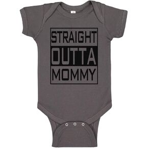 Reaxion Cute Funny Baby Boy Girl Straight Outta Mommy Bodysuits - Handmade Humorous Clothes For Infant Newborns