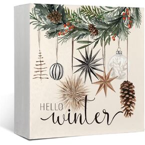 Christmas Decor，All Booked for Christmas Wooden Box Signs，Christmas Book Tree Wooden Plaque，Christmas Decorations，Christmas Decor for Home,Table Desk Shelf Christmas Gifts for Book Lover 5x5 in Kuwait