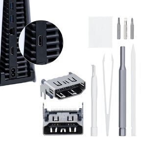 Mcbazel 2 Pack Replacement HDMI Port Socket Connector for PS5 Digital Edition/UHD with Installation tools
