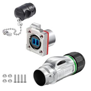 CNLINKO BD-24 24 PIN Industrial Waterproof Connectors, IP68 Circular Connector, Hard Metal Anti-Interference Shell, Quick Plug Aviation Connector, M24 Panel Mount Flange Socket (24 Pin)