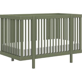 Babyletto Pogo Convertible All-Stages Bassinet, Midi, Full-Size Crib in Olive Green, Greenguard Gold Certified, Portable & Adjustable with Conversion Kits and Pads Included