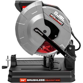 DJBL 14" 3500w Brushless Cold Cut Saw,Dry Cut Saw Cutting Speeds Changeable,Brushless Motor Metal Cut Chop Saw with 66 Teeth Ferrous Metal Cutting Blade,45 Degree Adjustable