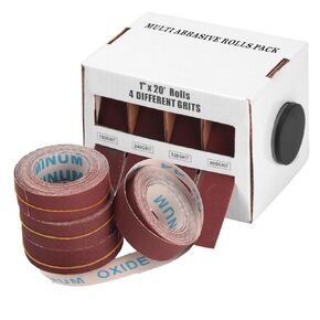 Emery Cloth Roll, 150 240 320 400 600 Grit Abrasive Sand Paper, Sandpaper Assortment for Woodworking Metal Polishing, 5 Rolls Sandpaper 6 Meter with Dispenser Aluminum Oxide Sandpaper