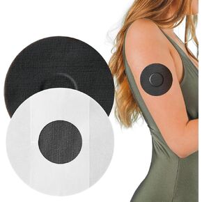 20 Pack Adhesive Patches for Libre 1/2, Waterproof Libre 1/2 Sensor Covers, Strong Adhesive Tape for 10-14 Day Long Stay, Pre-Cut Back Pack with No Glue in The Center (Skin)