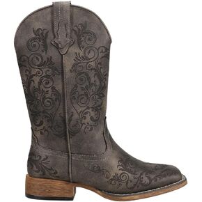 Roper Women's Bailey Laser Western Boot, Black, 8.5