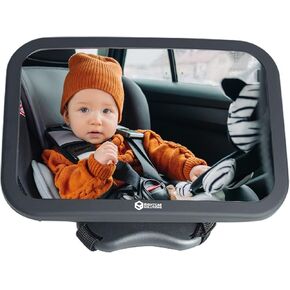 Rightcar Solutions Baby Car Mirror for Infant | Rear Facing Car Seat Mirror for Infant & Newborn | Shatterproof, Wide Crystal Clear View for Car journey | Universal Back Seat Mirror for Baby