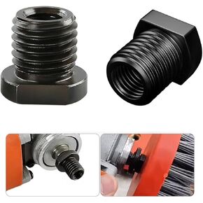2 Pack Angle Grinder Attachment Adapter M10 To M14 + M10 to M16 Thread Shaft Converter Arbor Connector Adaptor For Diamond Polishing Pads Backing Pad Rotary Polisher Drill Bit
