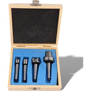 4pcs MT1 Wood Lathe Live Center Drive, Wood Lathe Center, Lathe Wood Turning Drive Ends, Spur Cup Woodworking Turning Tools with Wooden Box for Wood Turning Tool