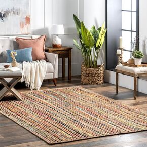 nuLOOM Aleen Bohemian Cotton/Jute Area Rug, 3x5, Multi