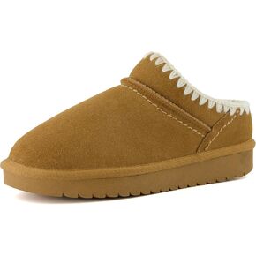 CUSHIONAIRE Homemade Women’s Suede Mule Slippers with Memory Foam & Warm Faux Fur Lining – Wide Widths, Indoor/Outdoor Use