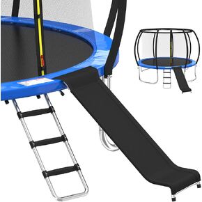 Trampoline Ladder, Universal Easy-to-Assemble 3-Step Trampoline Steps with Waterproof Wide Steps, Proof Wide Step, Universal Trampoline Stairs Accessories for Kids Children (Black, 3 Steps)