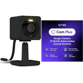 كاميرا مراقبة منزلية ذكية WYZE Cam OG داخلية/خارجية 1080 بكسل واي فاي مع رؤية ليلية ملونة، أضواء كاشفة مدمجة، كشف الحركة، صوت ثنائي الاتجاه، متوافق مع Alexa وGoogle Assistant، أسود (عبوتان)