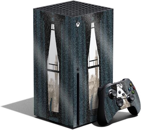 Glossy Glitter Gaming Skin Compatible with Xbox Series X Bundle - Merry Christmas - Premium 3M Vinyl Protective Wrap Decal Cover - Easy to Apply | Crafted in The USA by MightySkins in Saudi Arabia