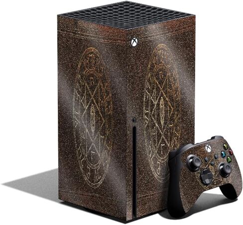 Glossy Glitter Gaming Skin Compatible with Xbox Series X Bundle - Merry Christmas - Premium 3M Vinyl Protective Wrap Decal Cover - Easy to Apply | Crafted in The USA by MightySkins in Saudi Arabia