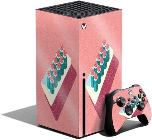 Glossy Glitter Gaming Skin Compatible with Xbox Series X Bundle - Merry Christmas - Premium 3M Vinyl Protective Wrap Decal Cover - Easy to Apply | Crafted in The USA by MightySkins in Saudi Arabia