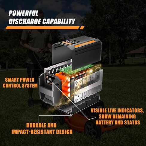 بطارية بديلة TenHutt 5.0Ah لبطارية Echo 58V CBP-58V20، CBP-58V40، متوافقة مع أدوات Echo 58V اللاسلكية in Kuwait