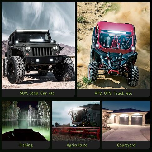AUTOSAVER88 5 Inch LED Light Pod, 48W 5D LED Cubes 4800LM Offroad Fog Driving Light Truck Pod Light ATV Light Pickup Spot Light Bar for Jeep Boat Bumper Lamp SUV ATV UTV Light - Black, Pack of 2 in Saudi Arabia